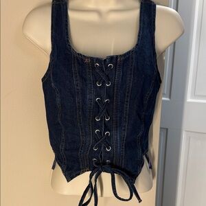 Lone Star denim cropped corset top